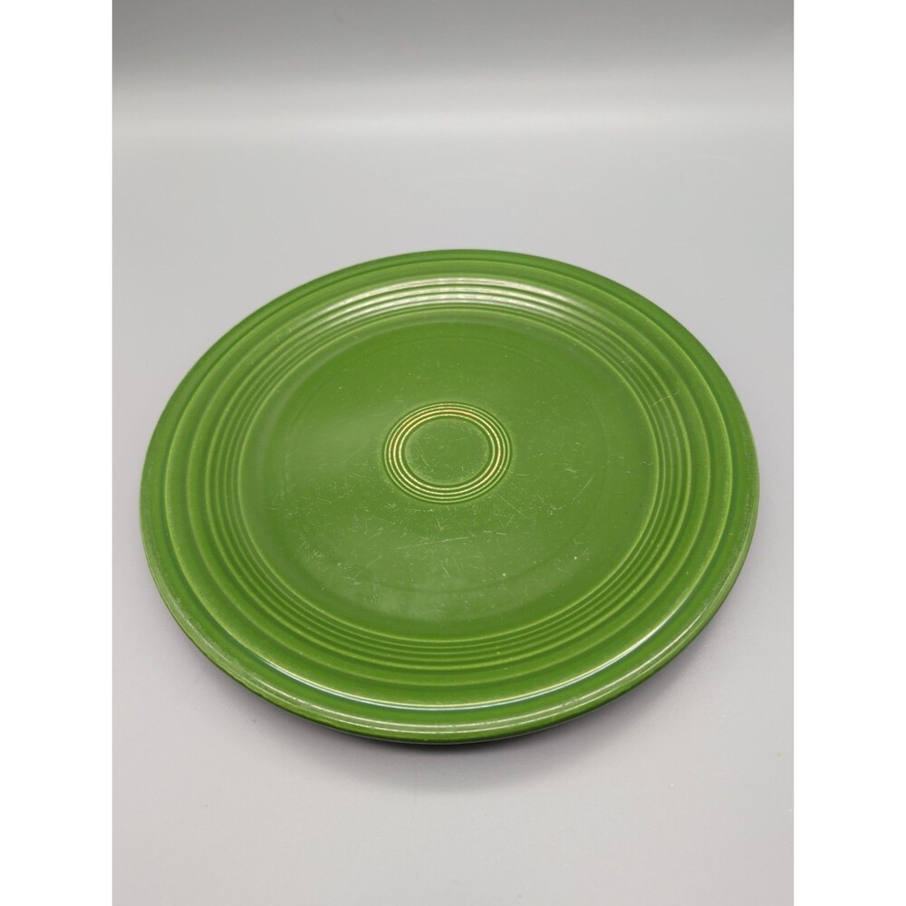 Vintage Fiestaware Medium Green 9.5" Luncheon Plate HLC Original Genuine Stamp